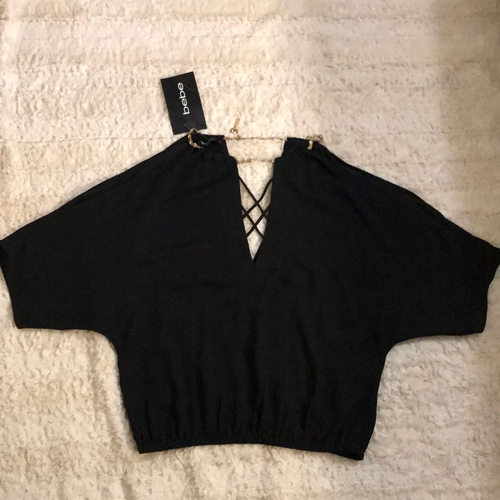 Bebe Women’s Sheer Black Top